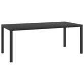 Garden Dining Table Black Aluminum and WPC