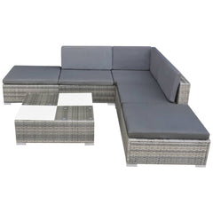 Garden Furniture Set Grey PE Rattan Medium Modular