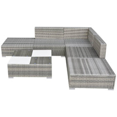 Garden Furniture Set Grey PE Rattan Medium Modular