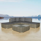 Garden Furniture Set Grey PE Rattan Medium Modular