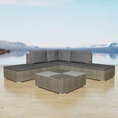 Garden Furniture Set Grey PE Rattan Medium Modular