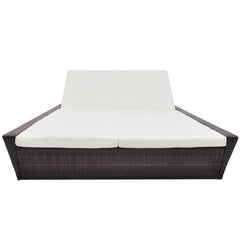 Outdoor Lounge Rattan: Brown, Cushions: Cream White