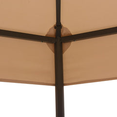 Beige garden marquee gazebo with steel frame and polyester canopy, 127x104 inches.