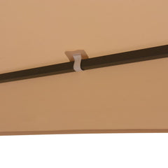 Beige garden marquee gazebo pavilion tent, 127x104 inches, with steel frame.