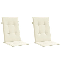 Highback Chair Cushion Set of 2 Cream Polyester, Foam fiber