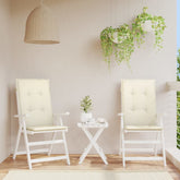 Highback Chair Cushion Set of 2 Cream Polyester, Foam fiber