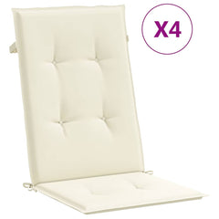 Highback Chair Cushion Set of 4 Cream Polyester