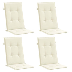 Highback Chair Cushion Set of 4 Cream Polyester