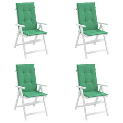 Highback Chair Cushion Set of 4 Green Fabric (100% polyester)