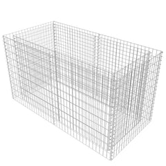 Silver galvanized steel gabion raised garden bed with wire mesh, 70.9x35.4x39.4 inches.