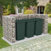 Gabion Triple Wheelie Bin Surround Steel 98.4x39.4x47.2