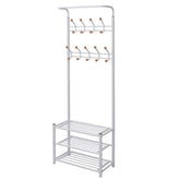 Clothes Rack White Steel and Plastic 26.8 x 12.6 x 71.9 in