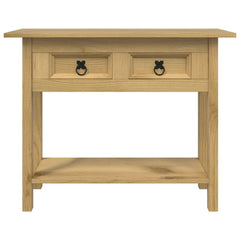 Console Table Brown Solid waxed pinewood 36.6 x 13.6 x 28.7 in