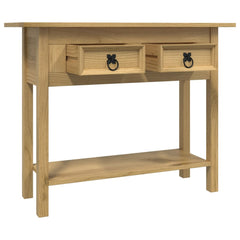 Console Table Brown Solid waxed pinewood 36.6 x 13.6 x 28.7 in