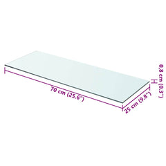 Glass Panel Clear Tempered Glass 27.6 in x 9.8 in Glass Shelf