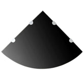 Corner Shelf Black Tempered Glass Medium Wall mounting