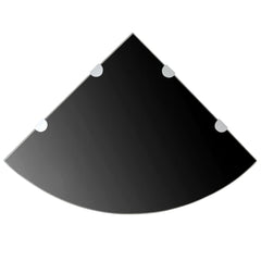 Corner Shelf Black Tempered Glass Medium Wall mounting
