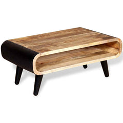 Coffee Table Brown and black Solid rough mango wood and iron Medium
