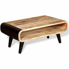 Coffee Table Brown and black Solid rough mango wood and iron Medium