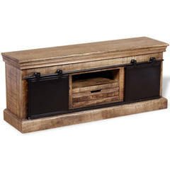 TV Cabinet Multicolor Solid mango wood 43.3 x 11.8 x 17.7 in