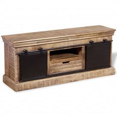 TV Cabinet Multicolor Solid mango wood 43.3 x 11.8 x 17.7 in