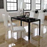 Dining Table And Chair Set of 4 Black and White