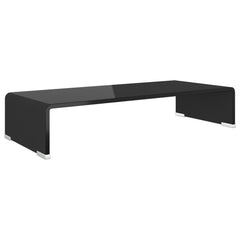 TV Stand Black Tempered Glass, Plastic Modern TV Stand