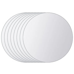 Wall Mirror Set of 8 Transparent Glass Medium Durable