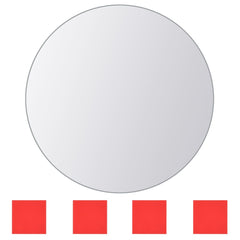 Wall Mirror Set of 8 Transparent Glass Medium Durable