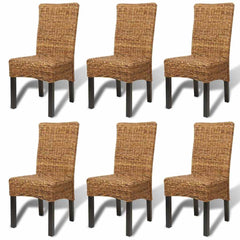 Dining Chairs 6 pcs Abaca and Solid Mango Wood