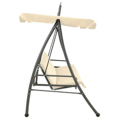 Garden Swing Seat Sand White Powder-Coated Steel Large