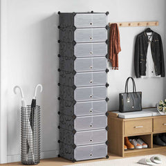 Shoe Organizer Black and white Plastic panels, Steel frames Large