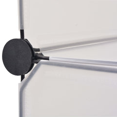 White plastic shoe organizer with 12 compartments and doors for dust protection.