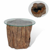Coffee Table Brown Teak wood Standard Durable Coffee Table