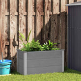 Garden Raised Bed Grey Wood-plastic composite, Aluminum