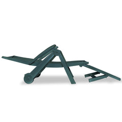 Sunlounger Green Plastic One Size Foldable Sun Lounger