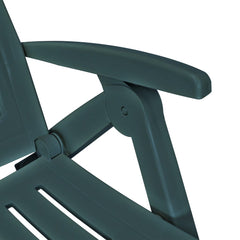 Sunlounger Green Plastic One Size Foldable Sun Lounger