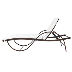 Sun Lounger Set of 5 Brown Powder-coated steel, PE rattan Large