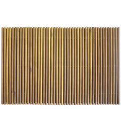 Rectangular acacia wood bath mat with slatted design, 31.5x19.7 inches, non-slip surface.