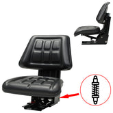 Tractor Seat Black Steel frame, PVC upholstery Universal