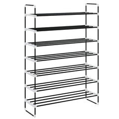 Shoe Rack Black Metal and Plastic Large Shoe Rack Rectangular