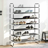 Shoe Rack Black Metal and Plastic Large Shoe Rack Rectangular