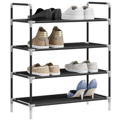 Shoe Rack Black Metal Standard Shoe Rack Rectangular