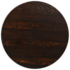 Dining Table Dark Ash MDF, Steel 31.5 in Diameter Simple