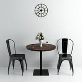 Dining Table Dark Ash MDF, Steel 31.5 in Diameter Simple