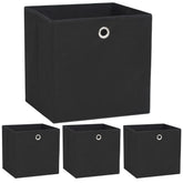 Storage Box Pack of 4 Black Non-woven fabric (Polyethylene: 100%)
