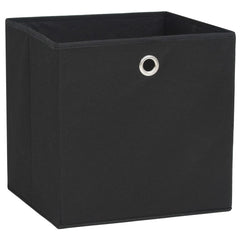 Storage Box Set of 10 Black Non-woven fabric, Polypropylene