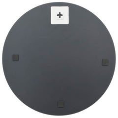 15.7-inch round glass wall mirror with gray back and mounting hardware.
