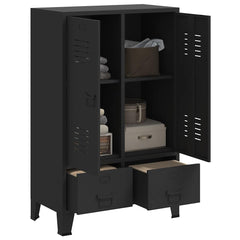 Wardrobe Black Sheet Metal Medium Adjustable Shelves