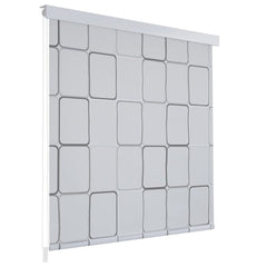 White EVA shower roller blind with square pattern design, sized 31.5x94.5 inches.